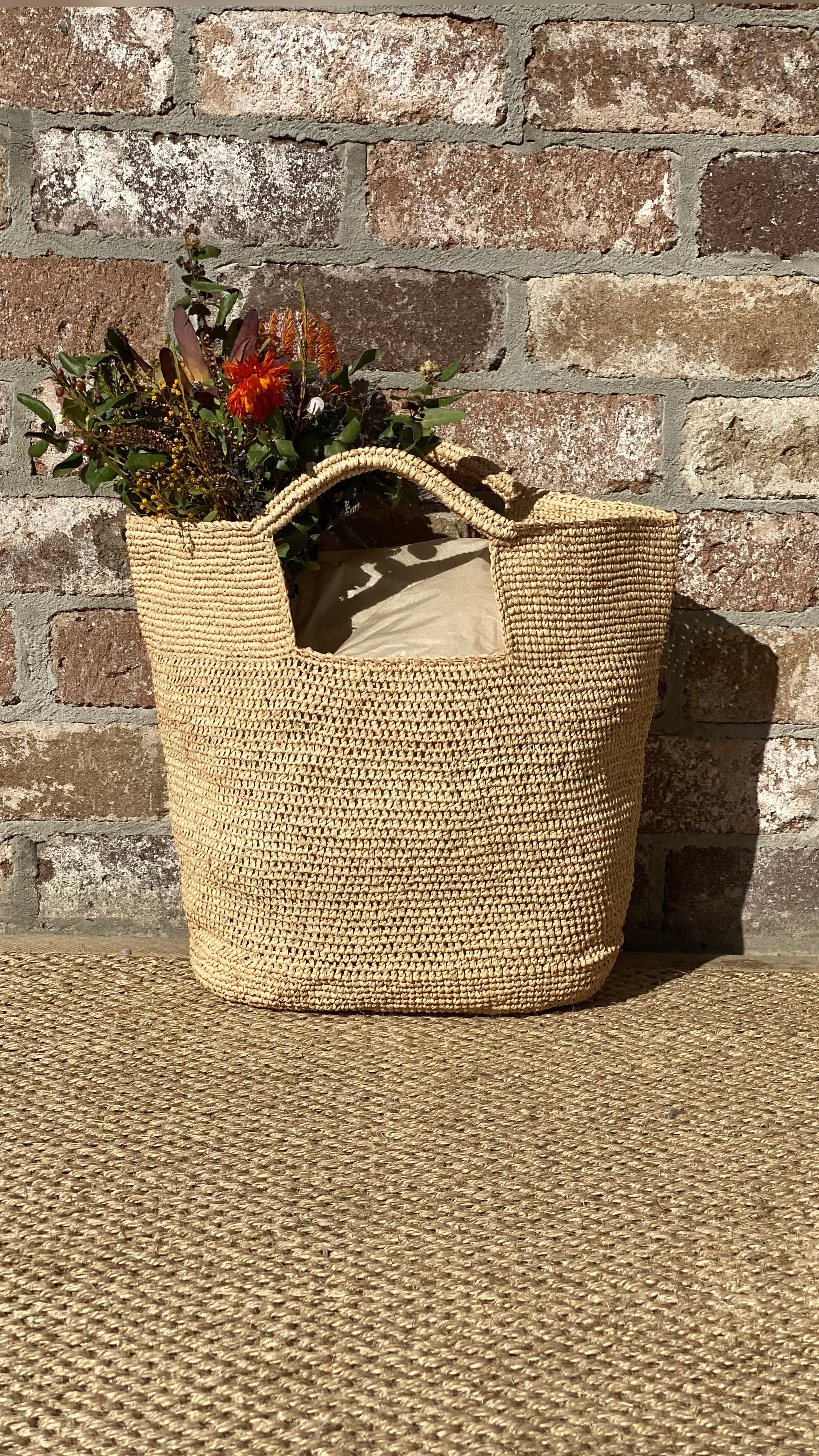 Raffia Crochet Bag White Amber Label