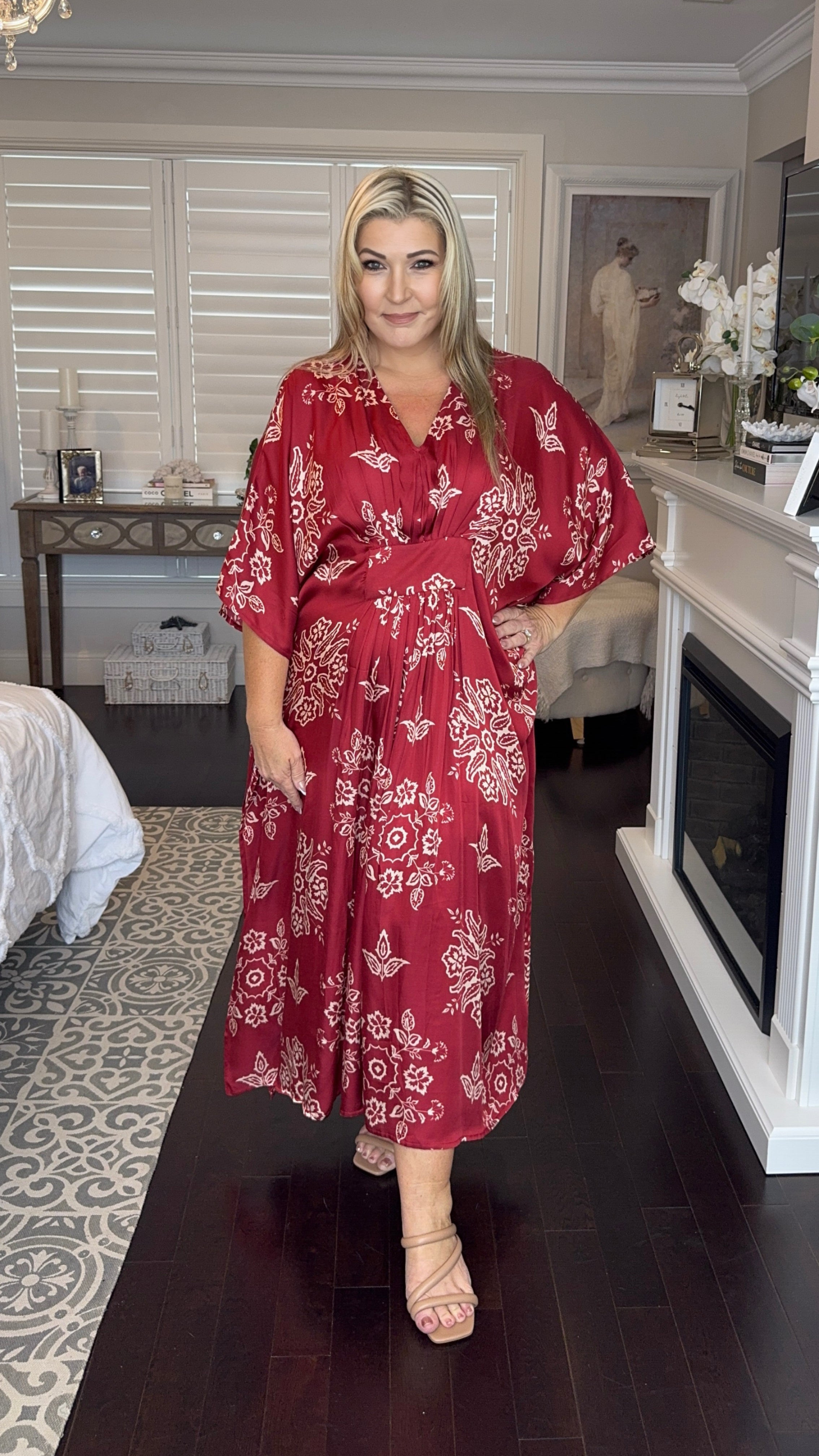 NEW The Empress Kaftan LONG in Ruby