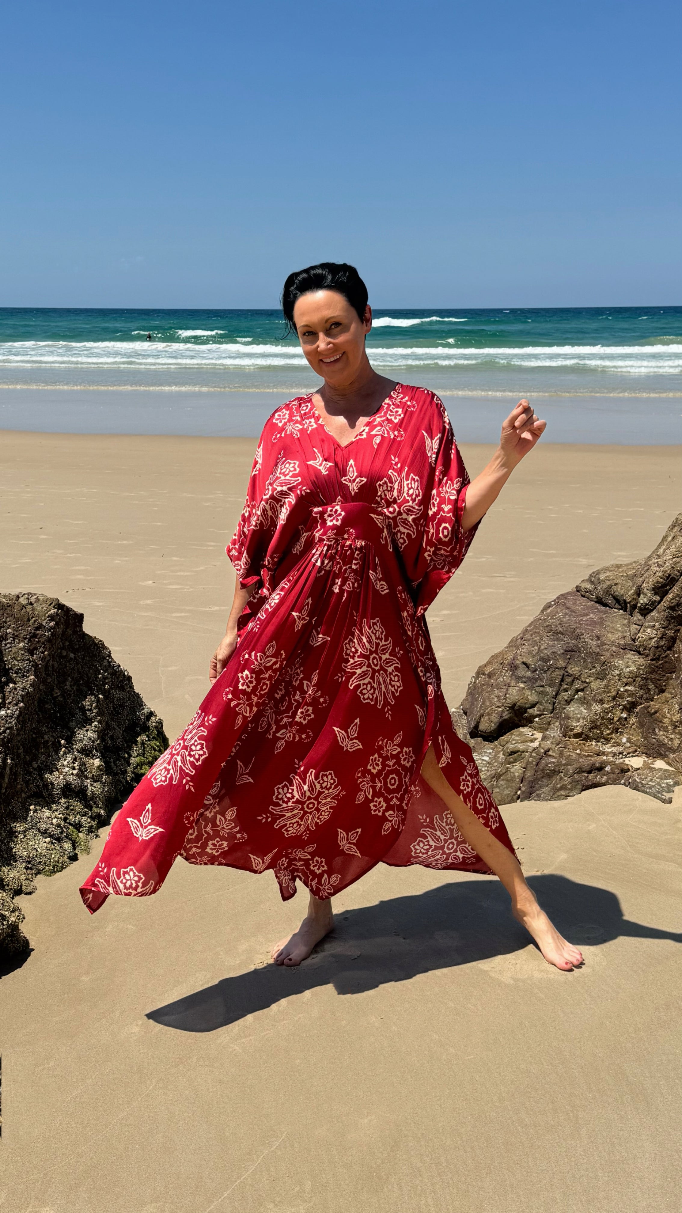 NEW The Empress Kaftan LONG in Ruby