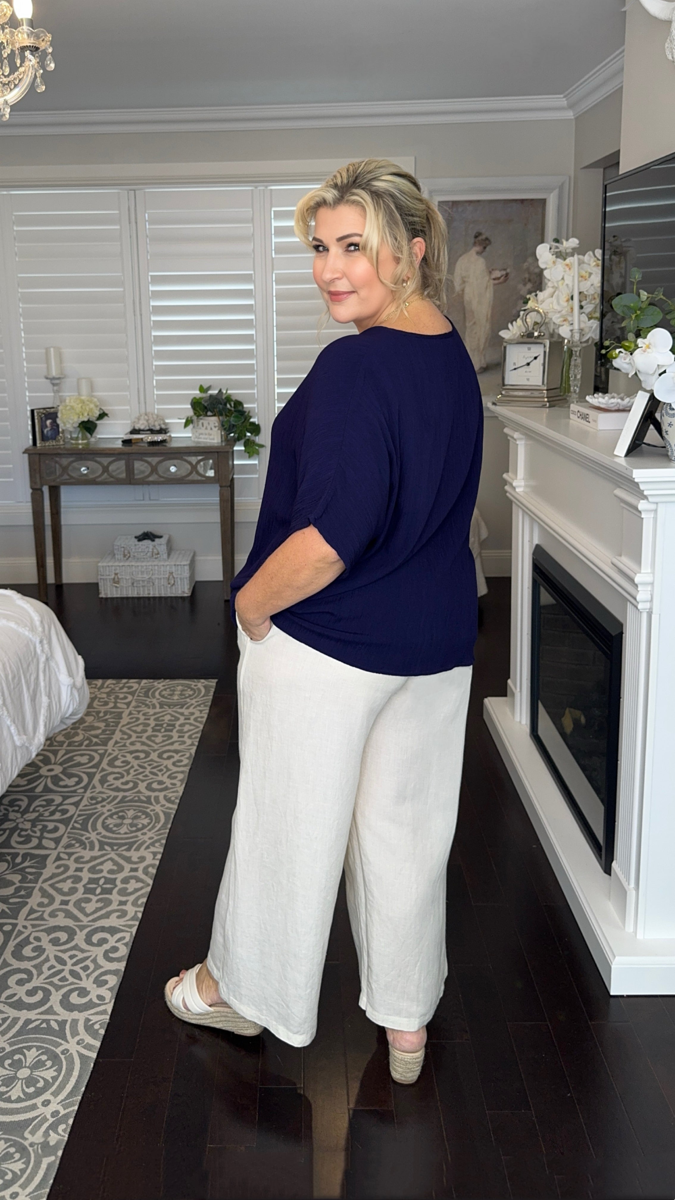 NEW Long Linen Pants in Natural