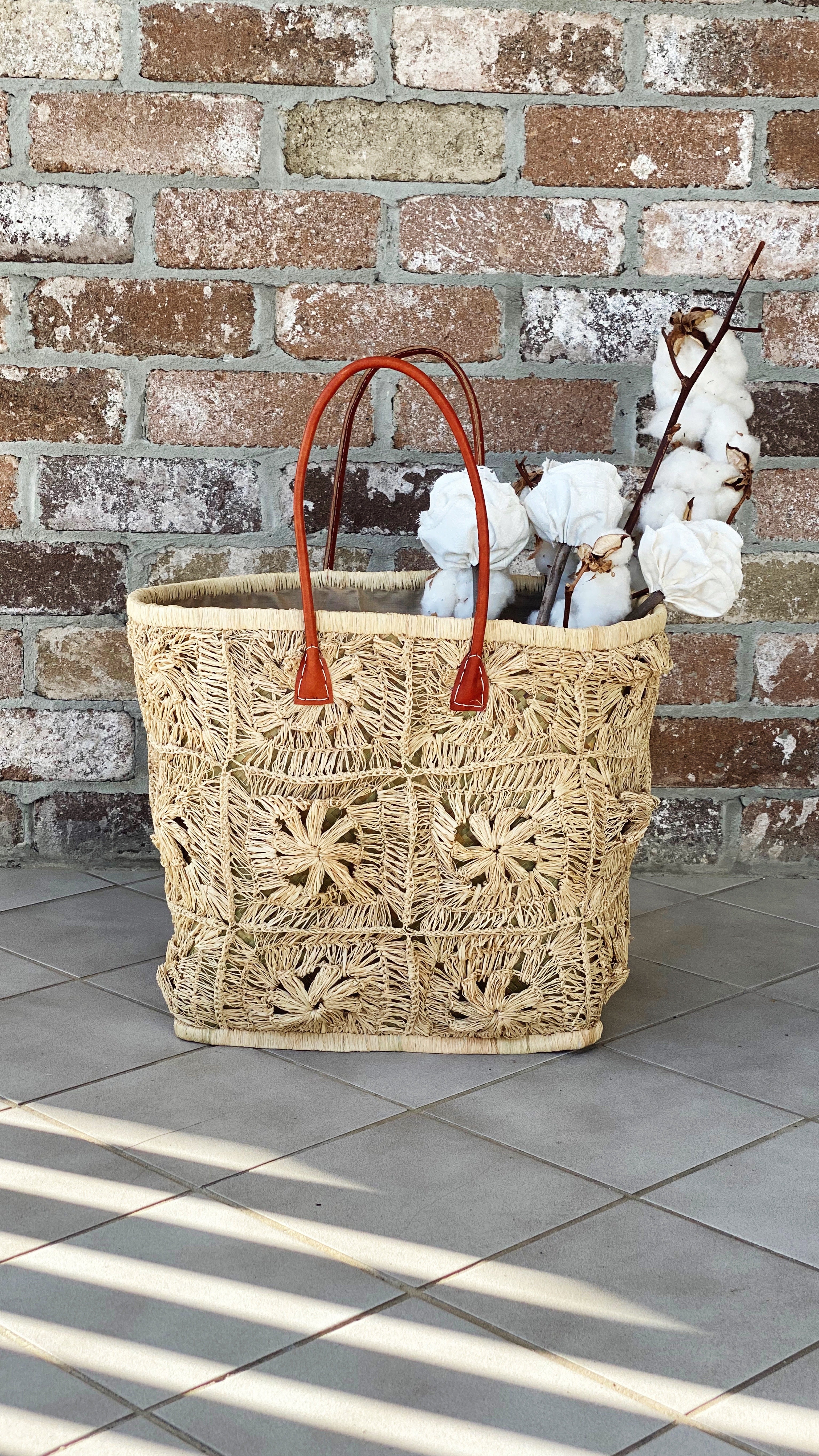 NEW Flower Power Basket freeshipping - White Amber the Label