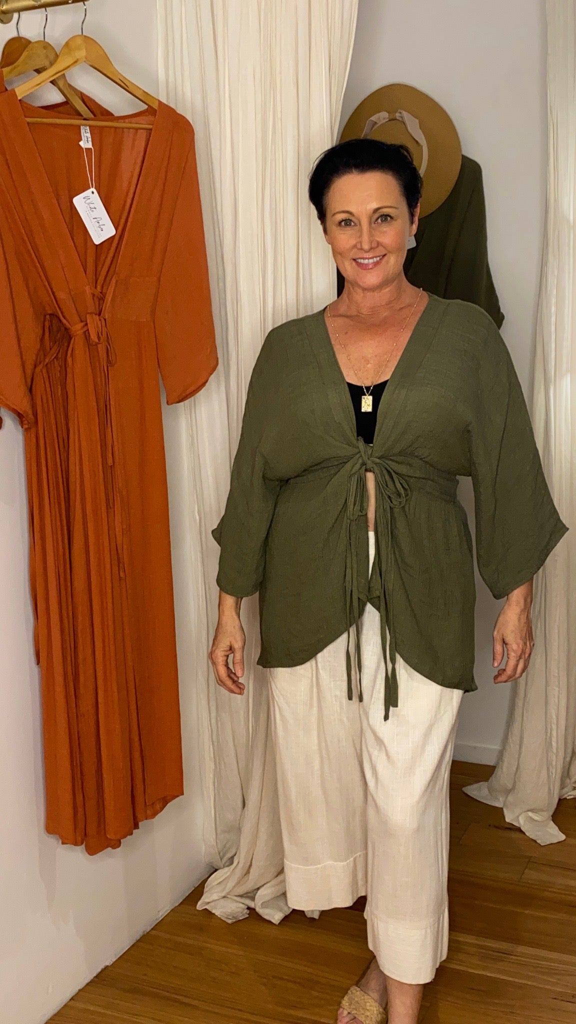 NEW Goddess Top/Cardi in Olive